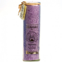 CHAKRAKERZE Violett - Sahasrara im Glas 100% pflanzlich Kerze 20cm