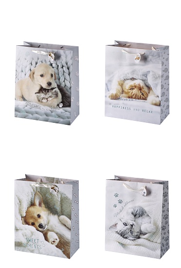Geschenktasche Tiere 4ass 41x21x50cm