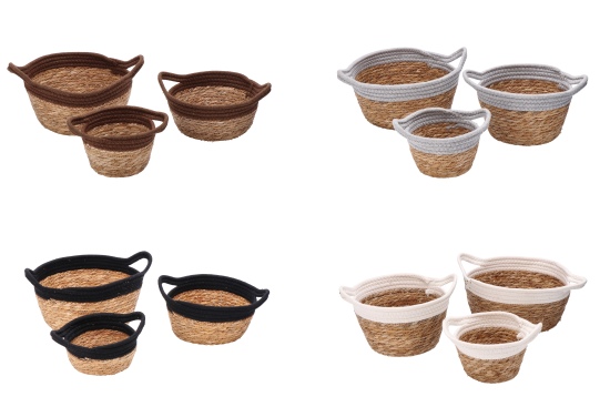 Korb 3er Set rund 4ass