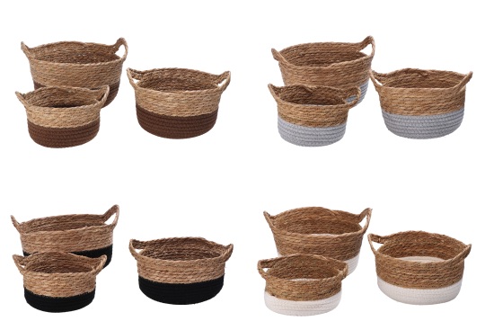 Korb 3er Set rund 4ass