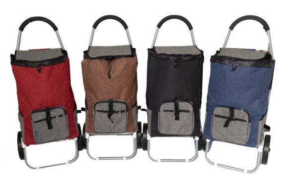 Einkaufswagen mit grossen R&#228;der und Alurahmen 100x35x45cm 4ass