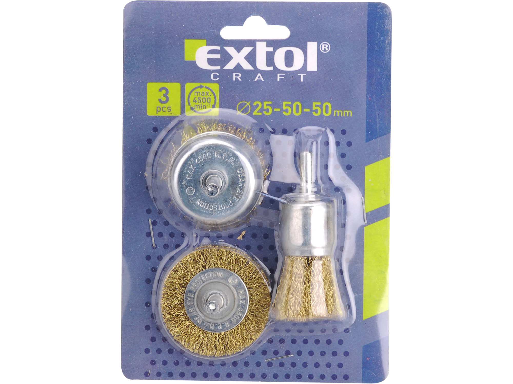 Messingb&#252;rste mit 6mm Schaft, 3er Set Extol Craft