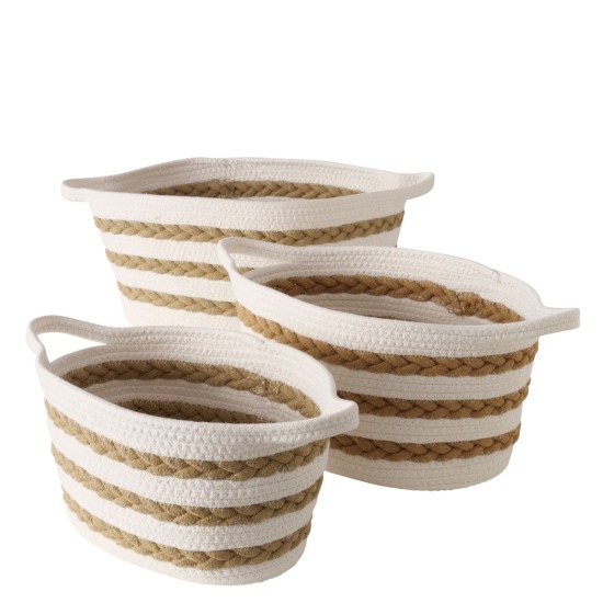 Korb rund 3tlg. 17-20xm Baumwolle