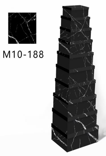 Geschenkboxen 10erSet 19x13x7.5- 37.5x29x16cm Marmor schwarz