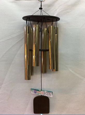 Windspiel 6Röhren dunkles Holz Diam. 13cm Länge total 82cm