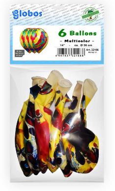 Ballons 6er Multicolourballons aus Naturkautschuklatex