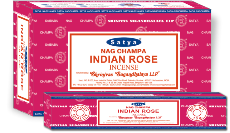 Räucherstäbchen Nag Champa Indian Rose 15g