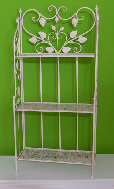 Metall weiss Shabby chic Regal klappbar 3 Tablare 60x28xh126cm