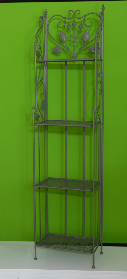 Metall grün shabby chic Regal klappbar, 4 Tablare schmal 40x28xh166cm