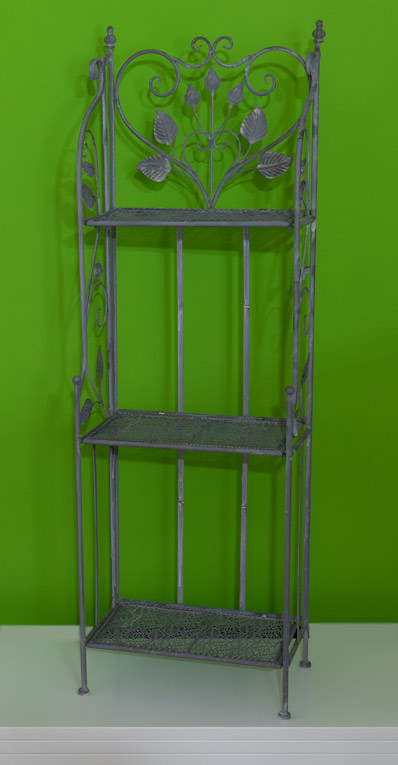 Metall grau shabby chic Regal klappbar, 3 Tablare schmal 40x28xh126cm