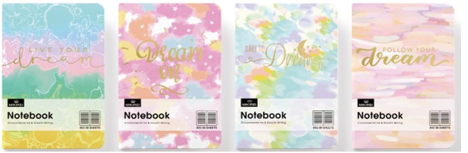 Notizbuch A5 96 Seiten 80g Paper 4ass