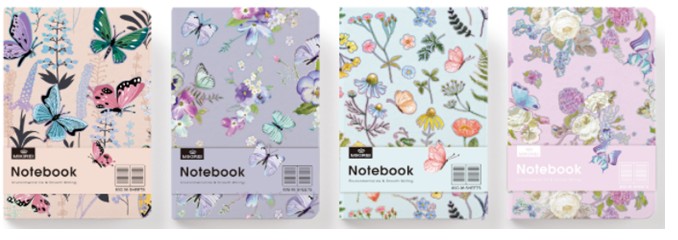 Notizbuch A5 96 Seiten 80g Papier 4ass