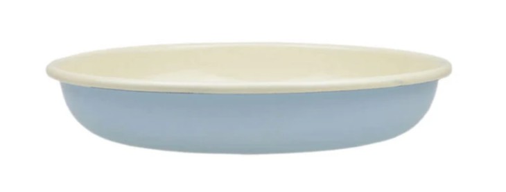 Emaille hellbalu/cremeTeller tief D24cm H4cm