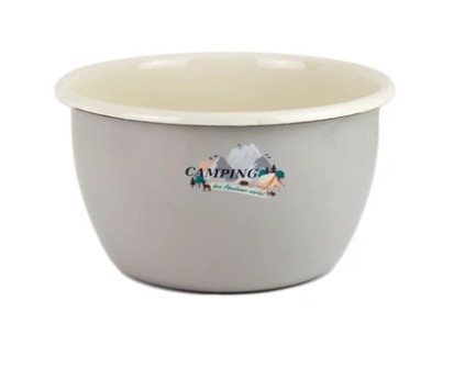 Emaille grau camping Salatschüssel 14cm h9cm