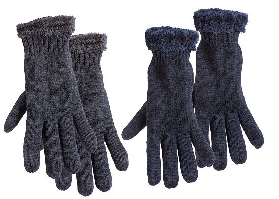 Handschuhe Damen schwarz, grau ass (mit Haken zum aufhängen)