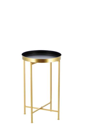 Tisch rund goldfarben 39x65cm Metall