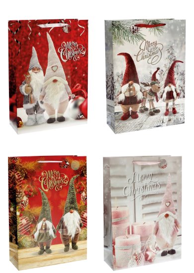 Geschenktasche Wichtel 4ass 50x20x70cm