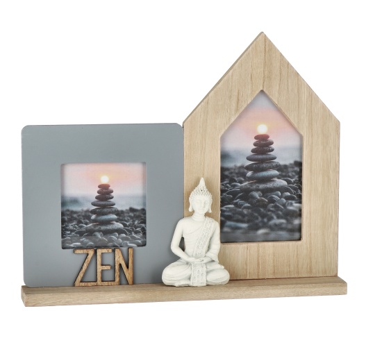 Bilderrahmen Buddha/Zen für 2 Bilder 34x5x28cm MDF