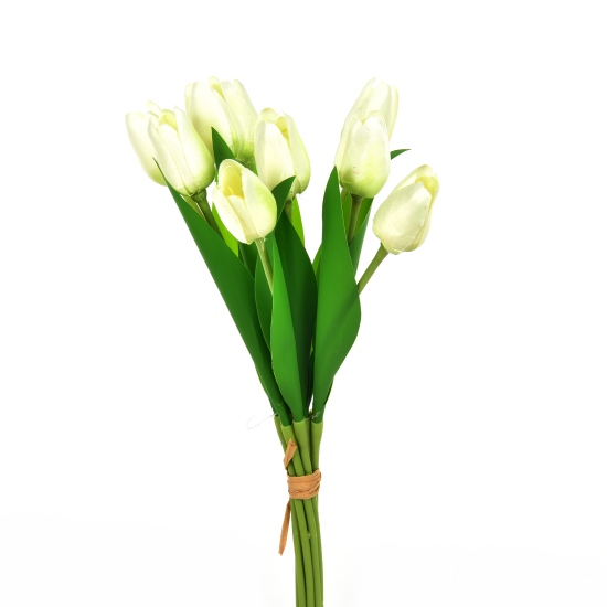 Tulpenstrauss 9 Blüten weiss 37cm