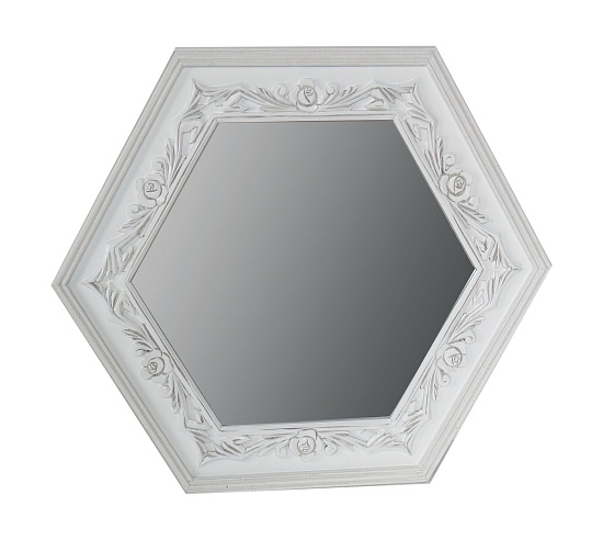 Spiegel weiss sechseckig 79.5.x68.5cm MDF