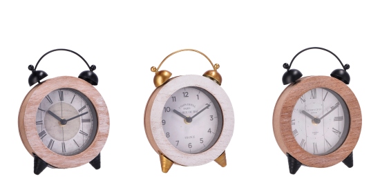 Wecker 3 Farben ass 15x4x22cm MDF