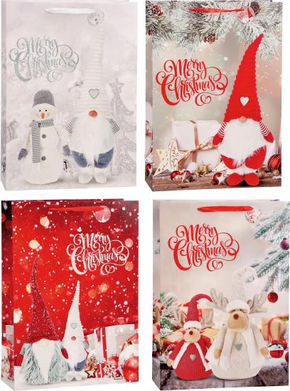 Geschenktasche Wichtel 4ass 50x20x70cm