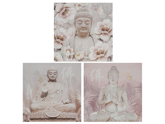 Dekoration Bild Buddha 3ass 40x40x1.5cm