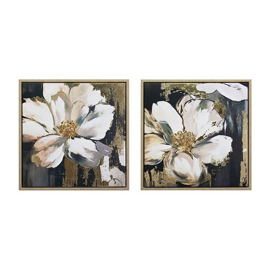 Dekoration Bild Blume 50x50x3.8cm 2ass