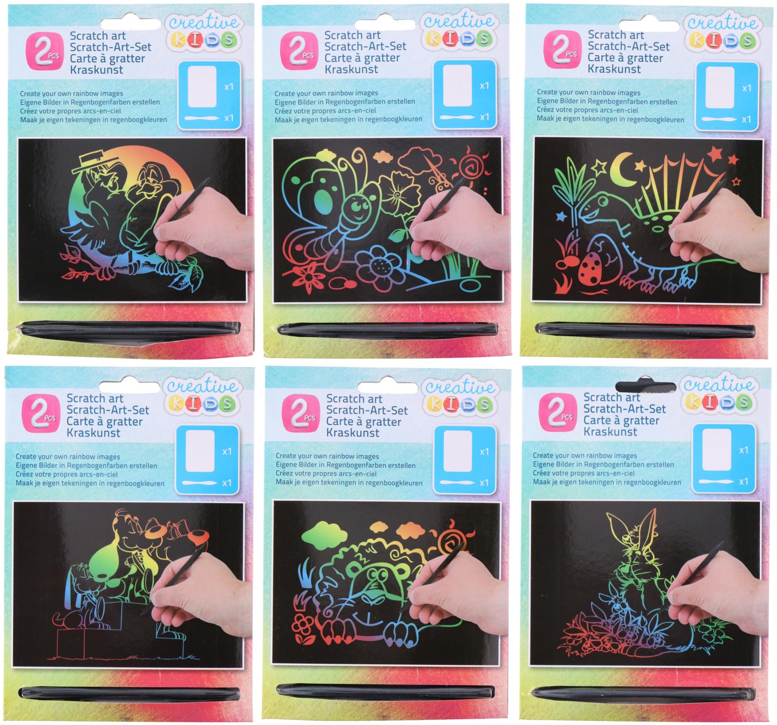 Malbuch Kratzkunst-Set 6 Design ass