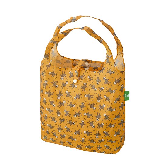 Einkaufstasche ECO CHIC faltbar Affen Gelb 56x38x10cm Kunststoff 100% recycelt