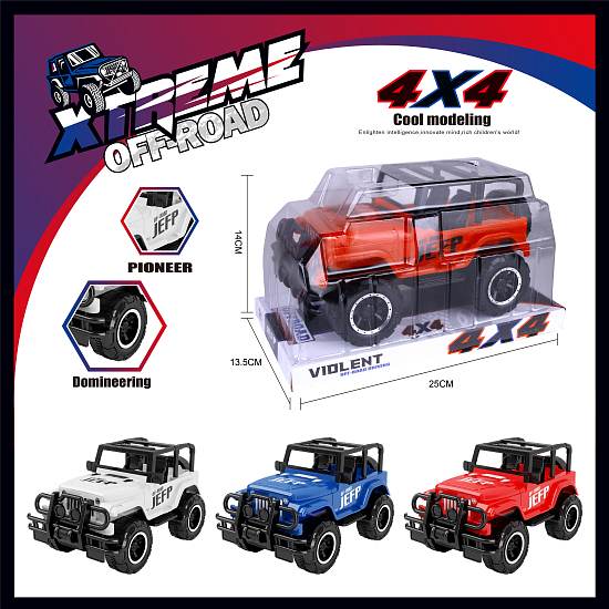 Auto Jeep 4x4 3ass in Box 25x13.5x14cm