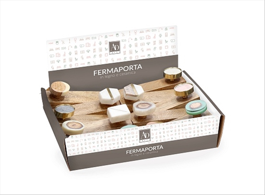 T&amp;#252;rstopper mit Knauf 12ass 15x4x6cm Holz mit Keramik