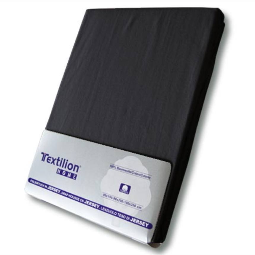Textilion Fixleintuch-Jersey 150 gsm 120x200 cm schwarz
