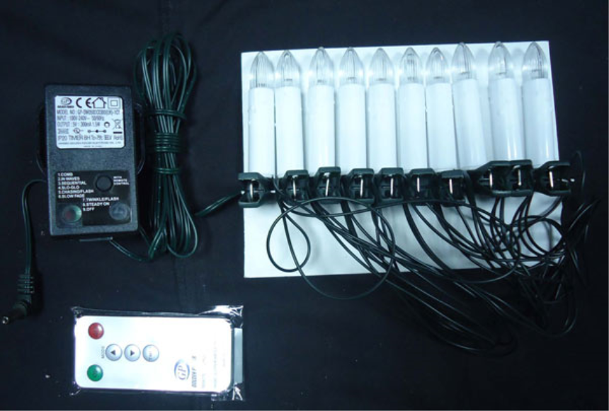 LED-Lichterkette 10Lichter mit Clips, 8 Funktionen, 30cm Abstand an-abschaltbar, Niedrigspannung-Tr