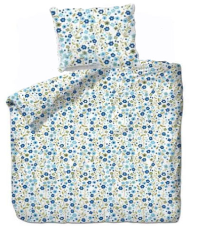 Bettgarnitur Blumen blau 160x210cm + 65x100cm 60% Cotton 40% Polyester