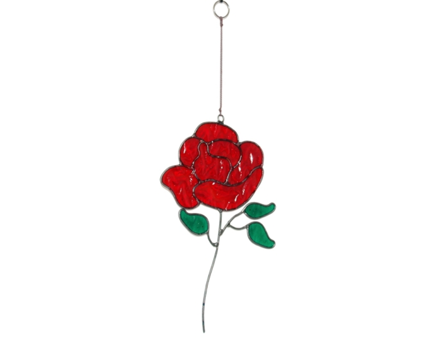 Suncatcher Rose rot Ornament 24cm BALI (Aktion, Preis alt: 6.20CHF)