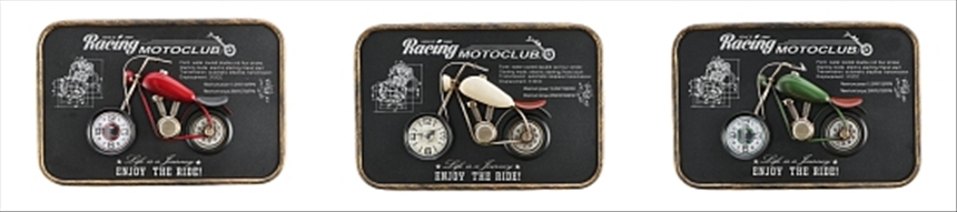 Uhr Motorrad 3ass 45x30x7cm