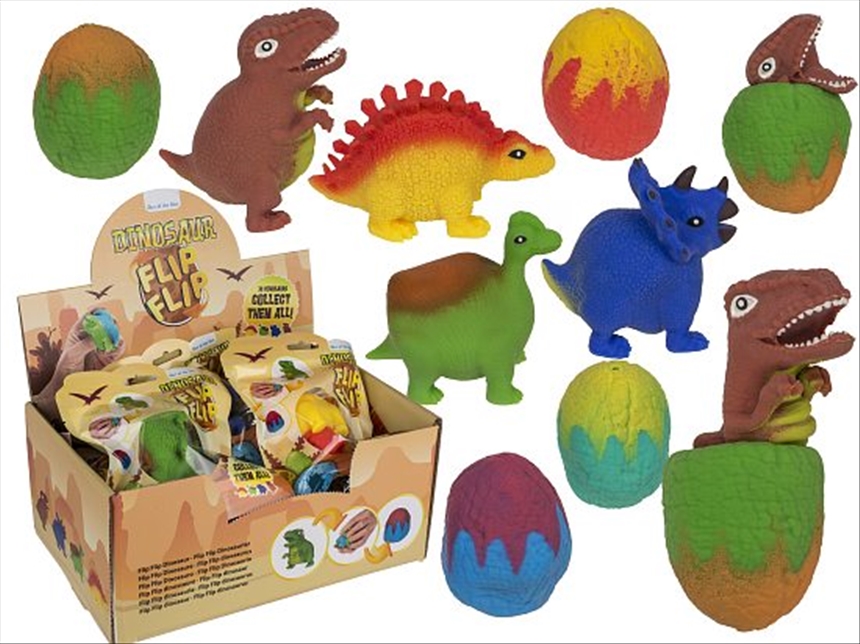 Dinosaurier Flip Flip 4ass 9cm einzeln im Folienbeutel 16Stk im Display