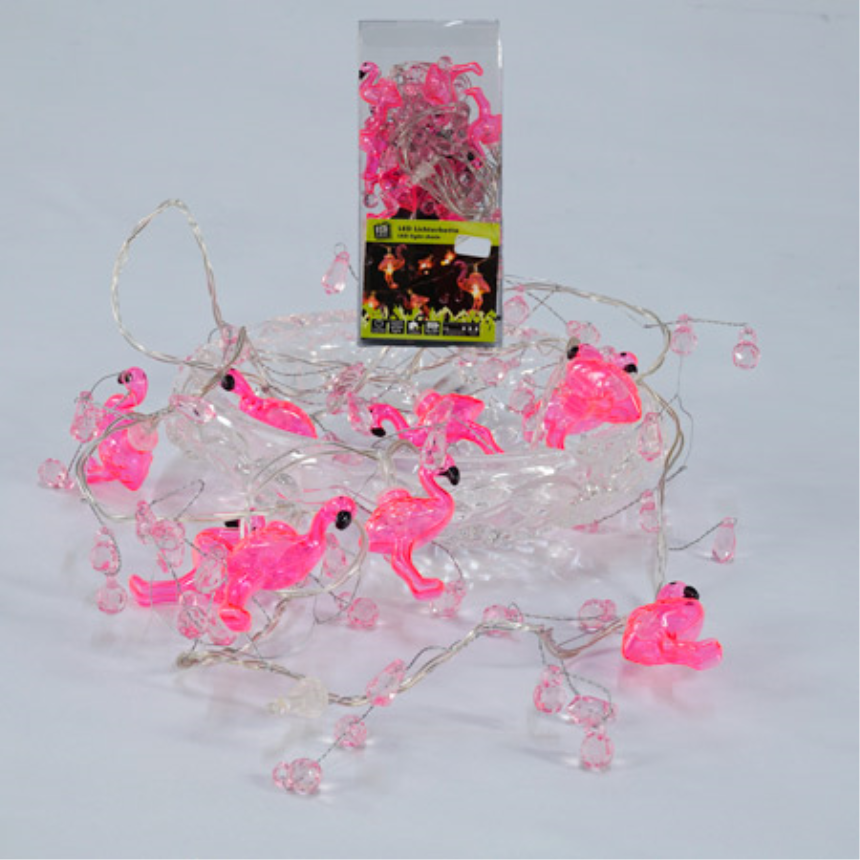 Lichterkette Flamingo warmweiss batteriebetrieben (ohne Batt) 10LED 160cm