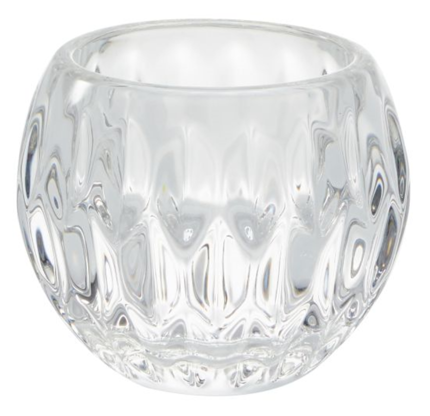 Windlicht Glas Kugelform mit Struktur 8cm