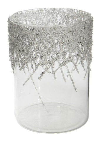 Windlicht Eiszapfen Glas 14x10x10cm