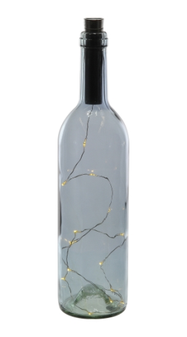 LED Deko Flasche Glas mit Kunststoffverschl. 31cm 1xAA Batterie warmweiss(Aktion, Preis alt:7.35CHF)