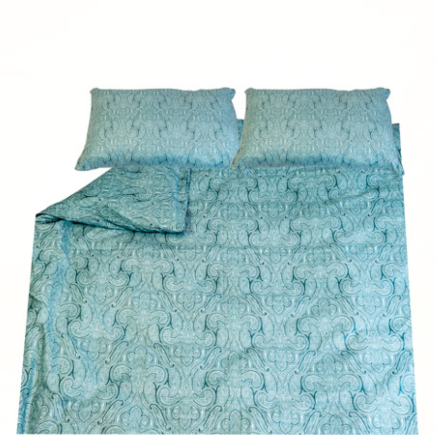 Bettgarnitur Paisley blau 200x210cm + 65x65cm (2) 60% Cotton 40% Polyester