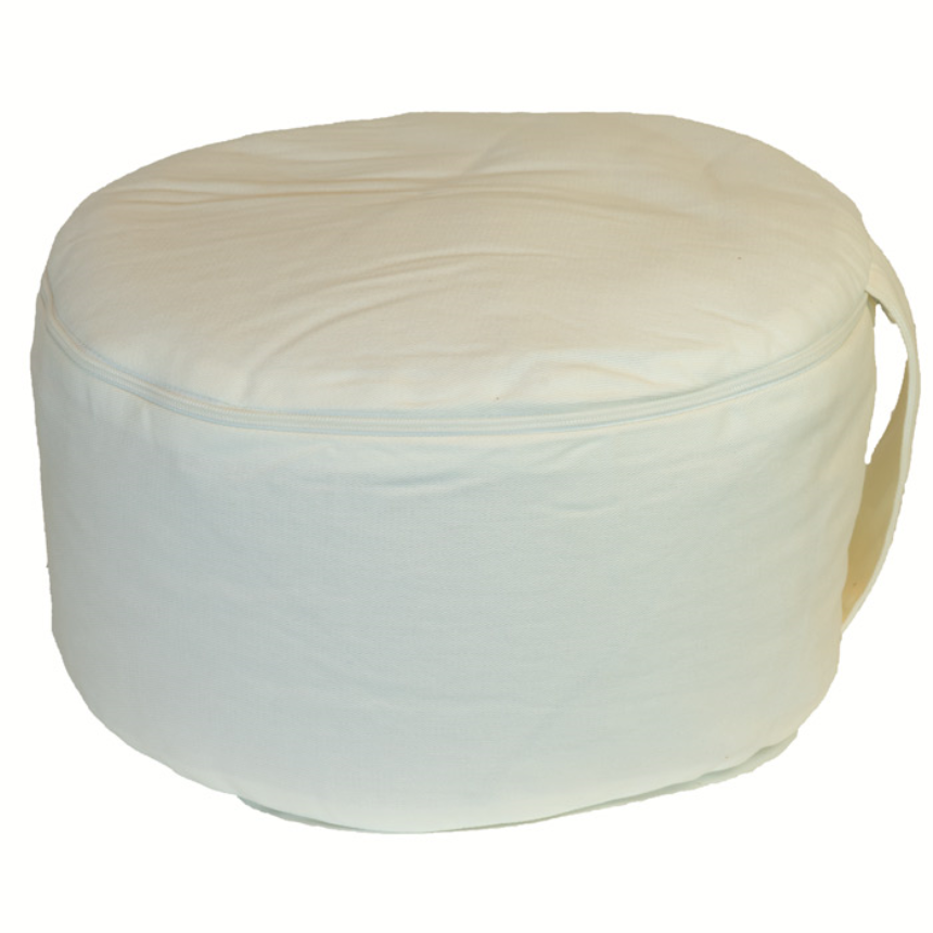 Meditationskissen Creme White abnehmbarer Bezug 100% Baumwolle mit Buchweizenf&amp;#252;llung 30x15cm