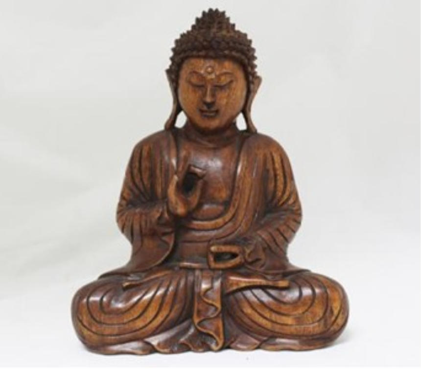 Buddha sitzend Holz 25cm BALI Samanea Saman Regenbaum