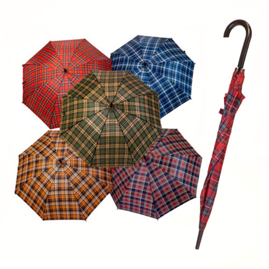 Regenschirm automatisch kariert 120cm 5ass zuf&amp;#228;llig gemischt