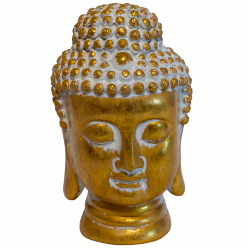 Buddha Kopf 18.5x19x30cm Golden Polyresin