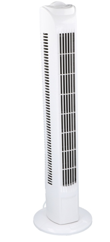 Ventilator S&amp;#228;ule mit Drehfunktion, weiss 78cm 45W 3 Stufen 80x16x19cm