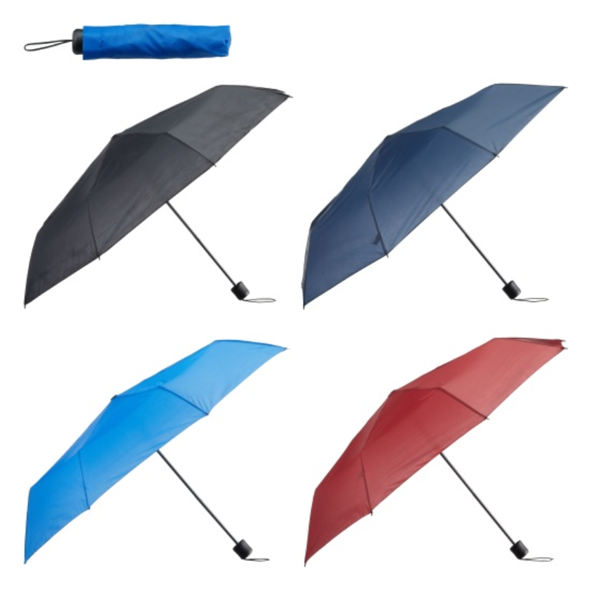 Taschenregenschirm 4 Farben uni ass