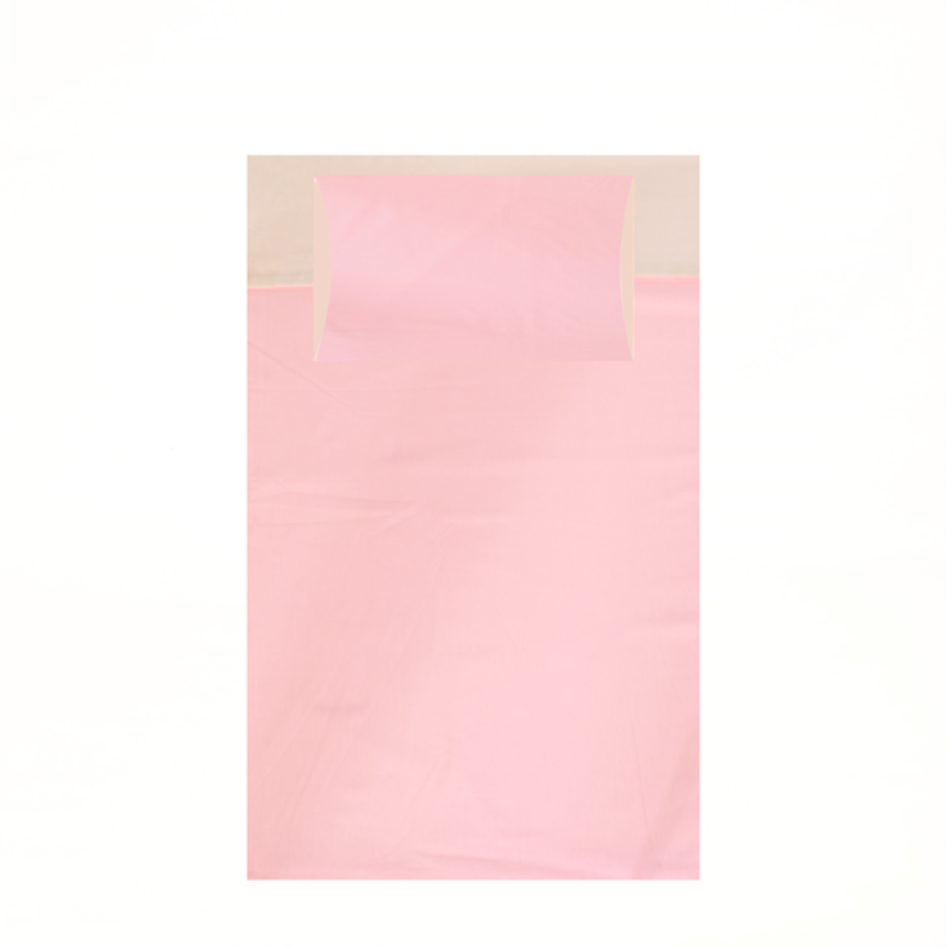 Bettgarnitur uni sandfarben und pink 160x210cm und 65x100cm 100% Baumwolle m. Reissverschluss